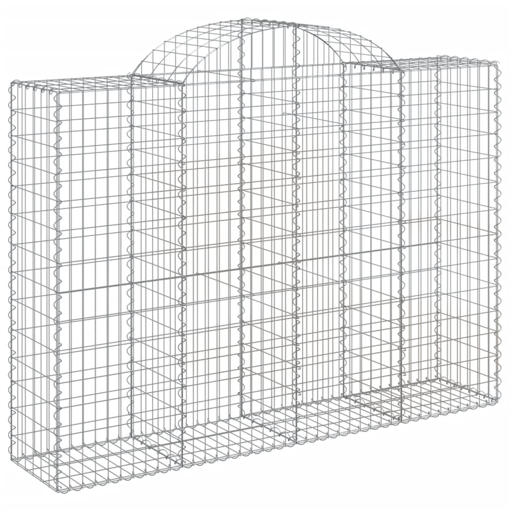 vidaXL Cestos gabião arqueados 7pcs 200x50x140/160cm ferro galvanizado