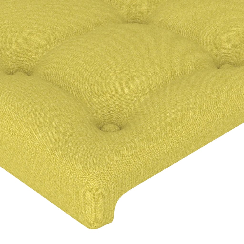 vidaXL Cabeceira de cama c/ abas tecido 93x16x78/88 cm verde