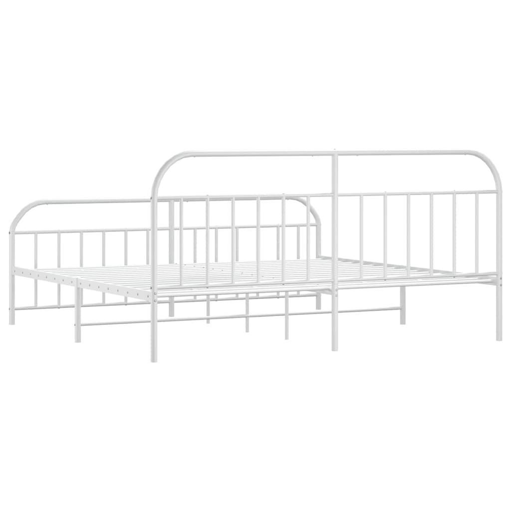 vidaXL Estrutura de cama com cabeceira e pés 200x200 cm metal branco