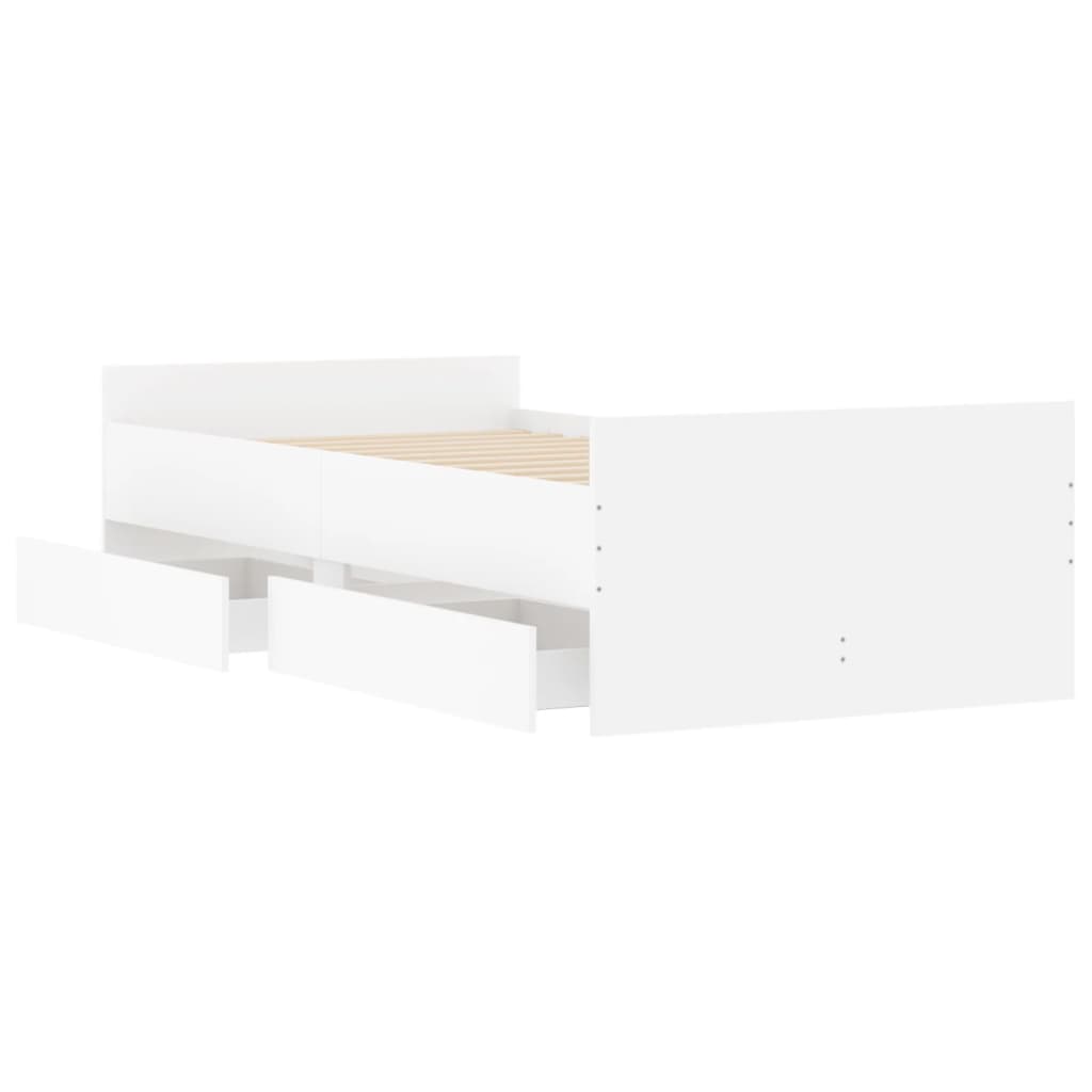 vidaXL Estrutura de cama com gavetas 90x200 cm branco