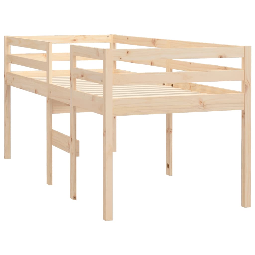 vidaXL Cama alta 90x190 cm madeira de pinho maciça