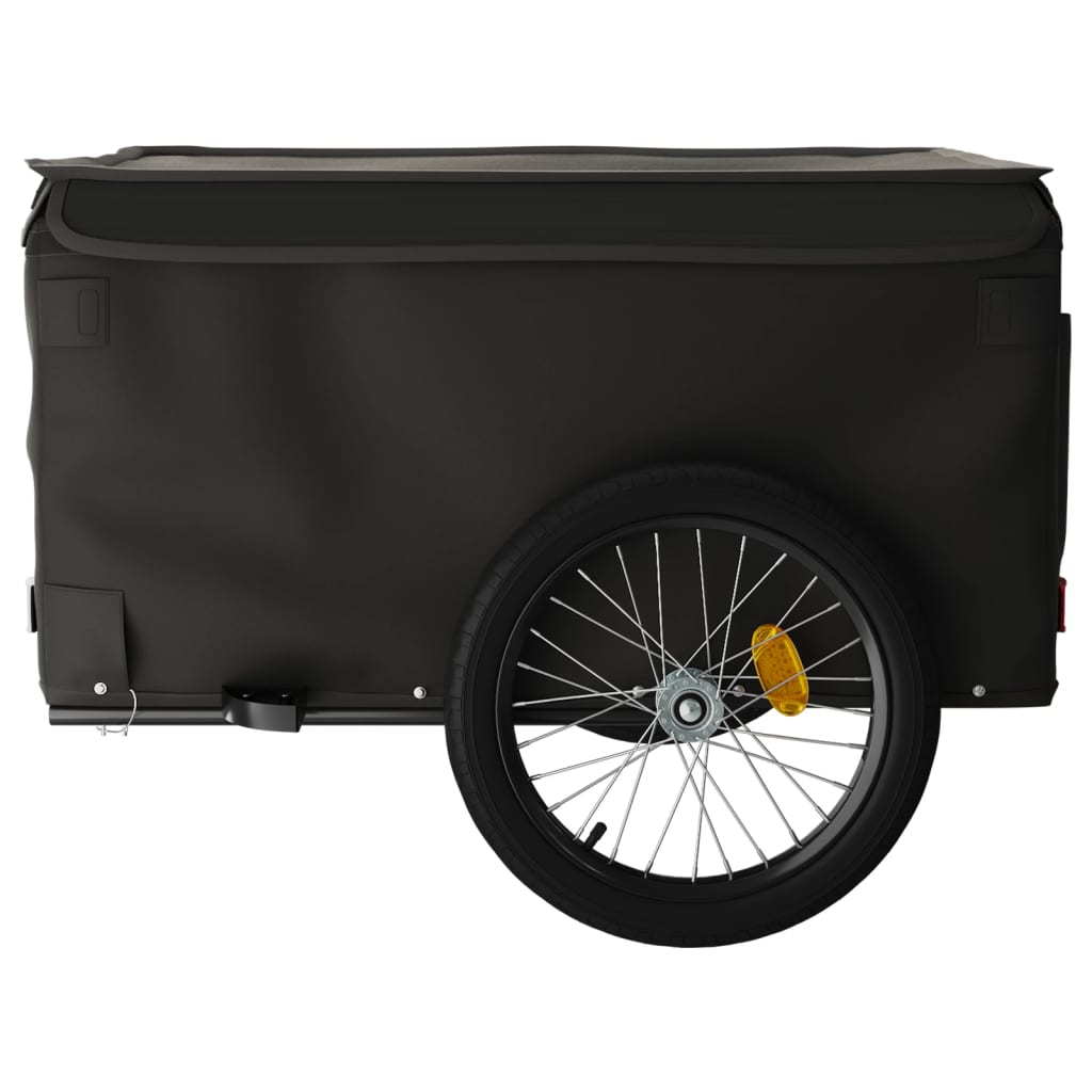 vidaXL Reboque para bicicleta 45 kg ferro preto