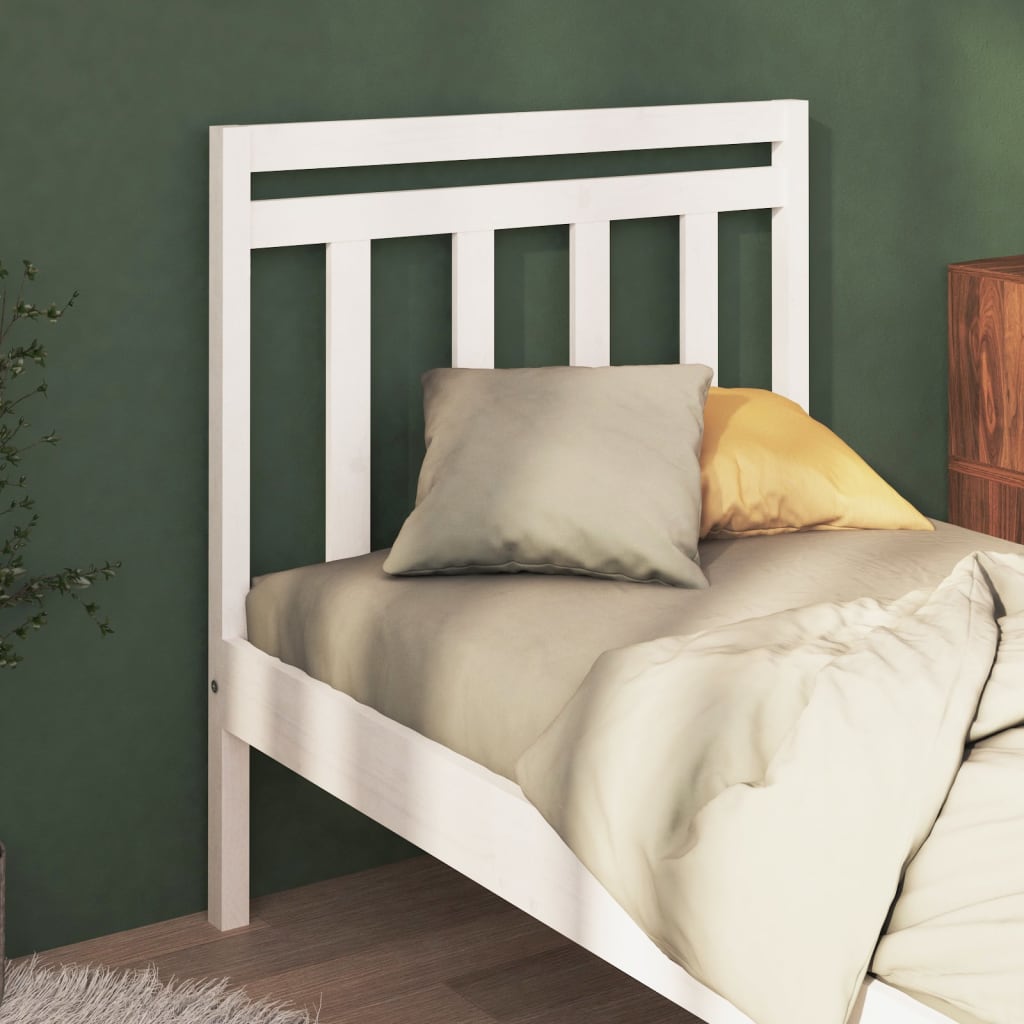 vidaXL Cabeceira de cama 95x4x100 cm pinho maciço branco