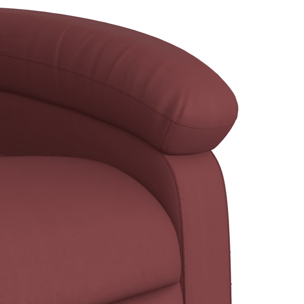 vidaXL Poltrona massagens reclin. elétrica couro artif. vermelho-tinto