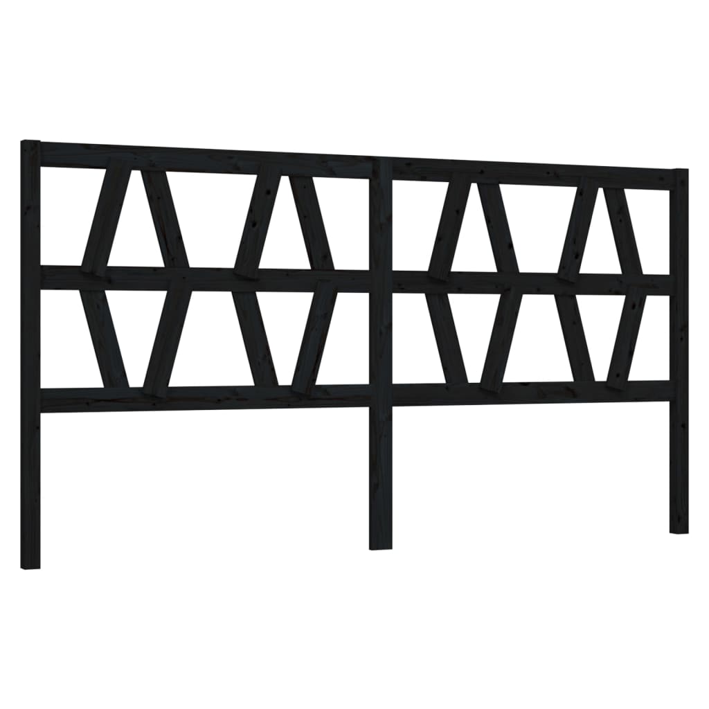 vidaXL Cabeceira de cama 206x4x100 cm pinho maciço preto