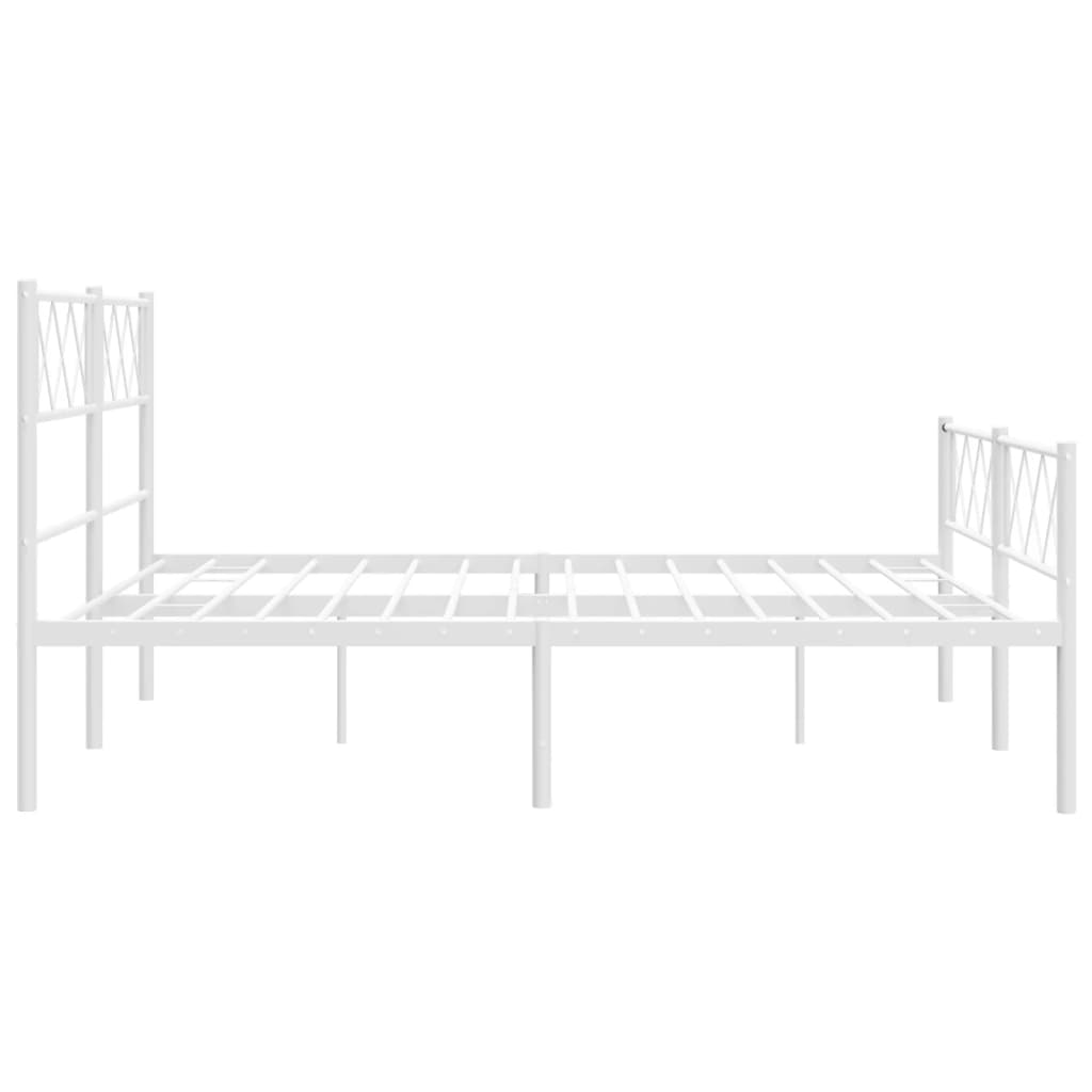 vidaXL Estrutura de cama com cabeceira e pés 140x200 cm metal branco