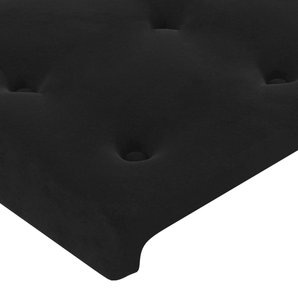 vidaXL Cabeceira cama c/ LED veludo 100x5x118/128 cm preto