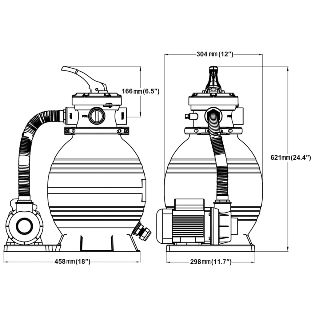 vidaXL Bomba de filtro de areia 400 W 11000 l/h