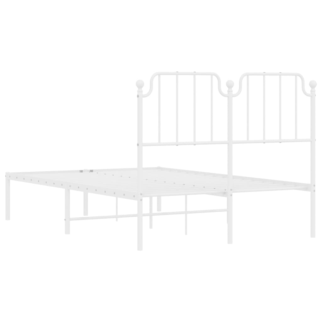 vidaXL Estrutura de cama com cabeceira 120x190 cm metal branco