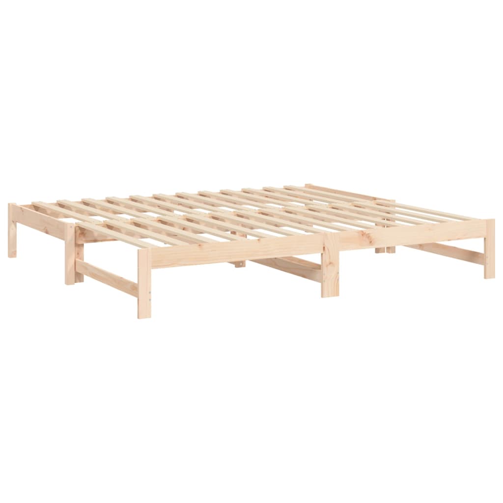 vidaXL Sofá-cama de puxar 2x(75x190) cm madeira de pinho maciça