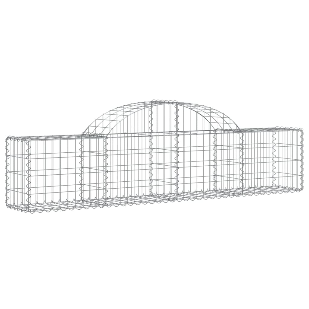 vidaXL Cestos gabião arqueados 2 pcs 200x30x40/60 cm ferro galvanizado