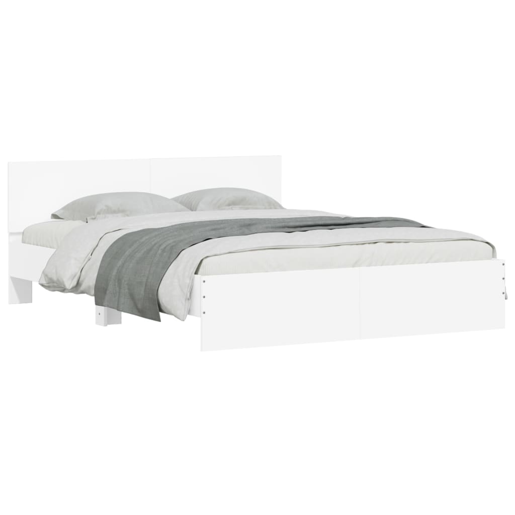 vidaXL Estrutura de cama com cabeceira 150x200 cm branco