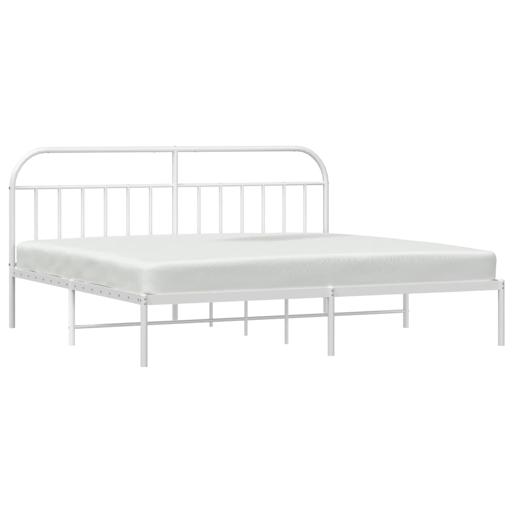 vidaXL Estrutura de cama com cabeceira 193x203 cm metal branco