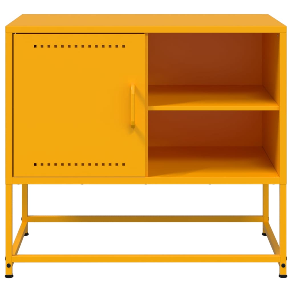 vidaXL Móvel de TV 68x39x60,5 cm aço amarelo mostarda