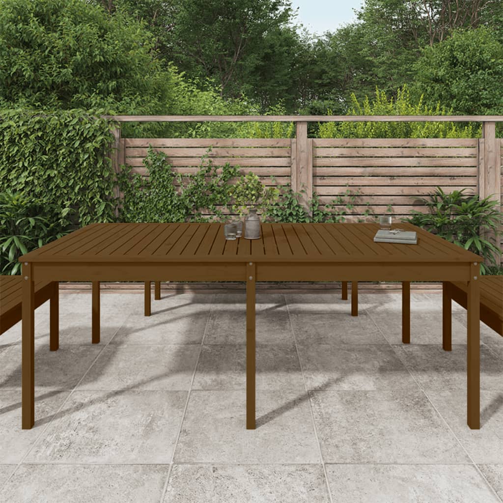 vidaXL Mesa de jardim 203,5x100x76 cm pinho maciço castanho-mel