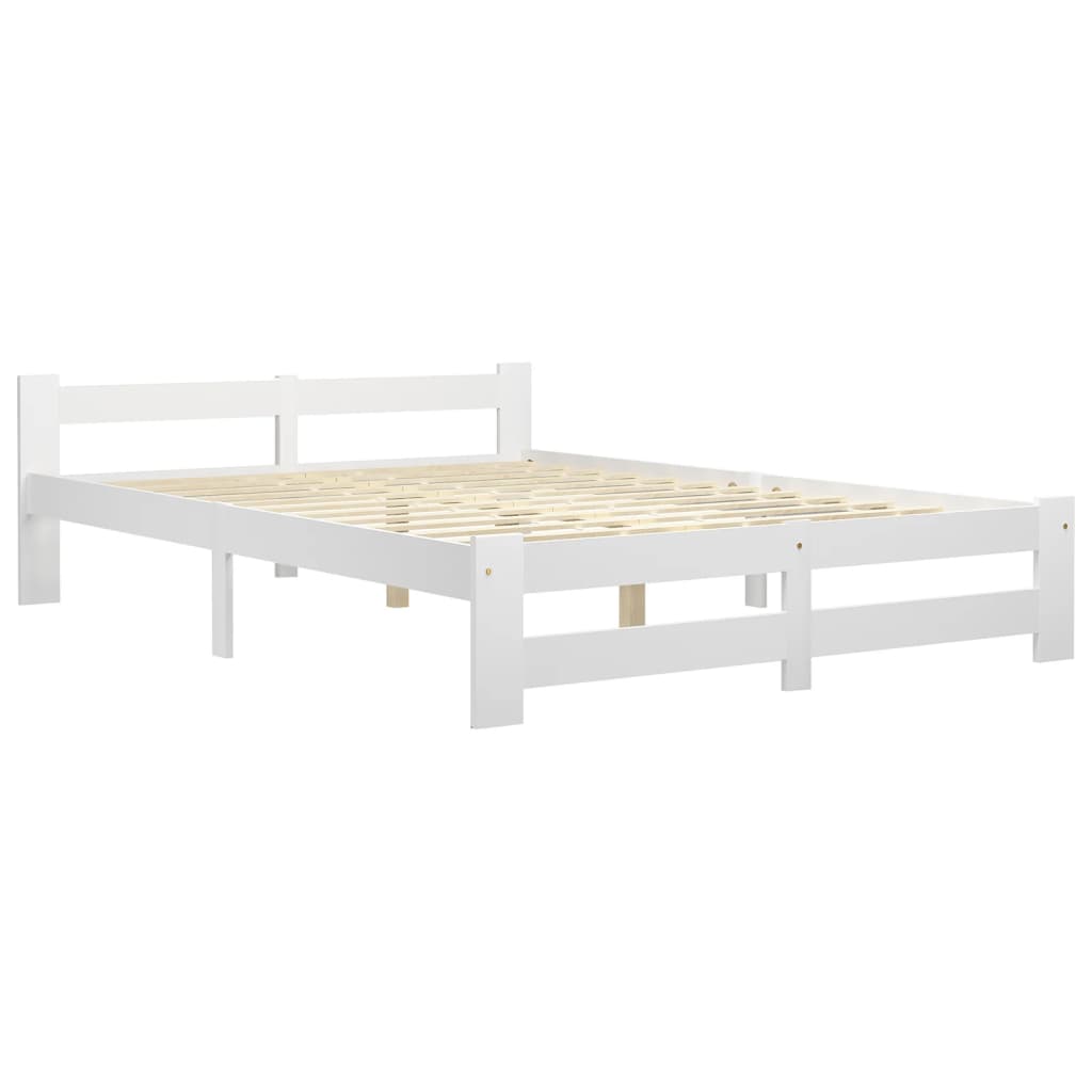 vidaXL Estrutura de cama 160x200 cm pinho maciço branco