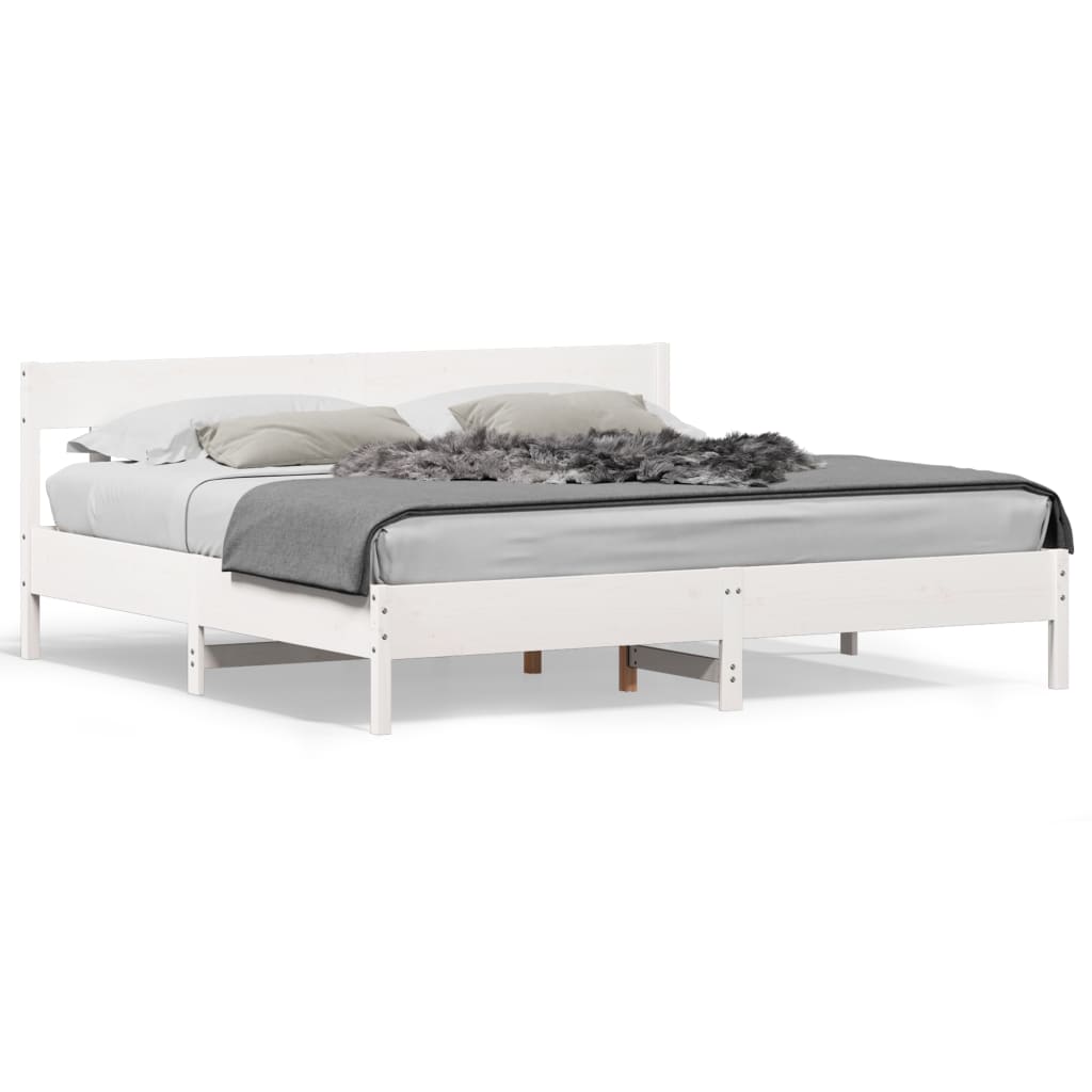 vidaXL Cama sem colchão 180x200 cm madeira de pinho maciça branco