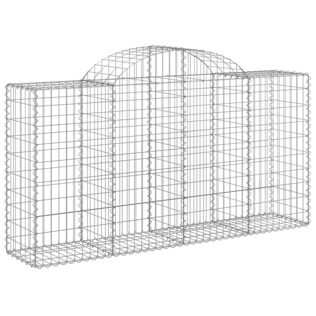 vidaXL Cestos gabião arqueados 14 pcs 200x50x100/120 ferro galvanizado