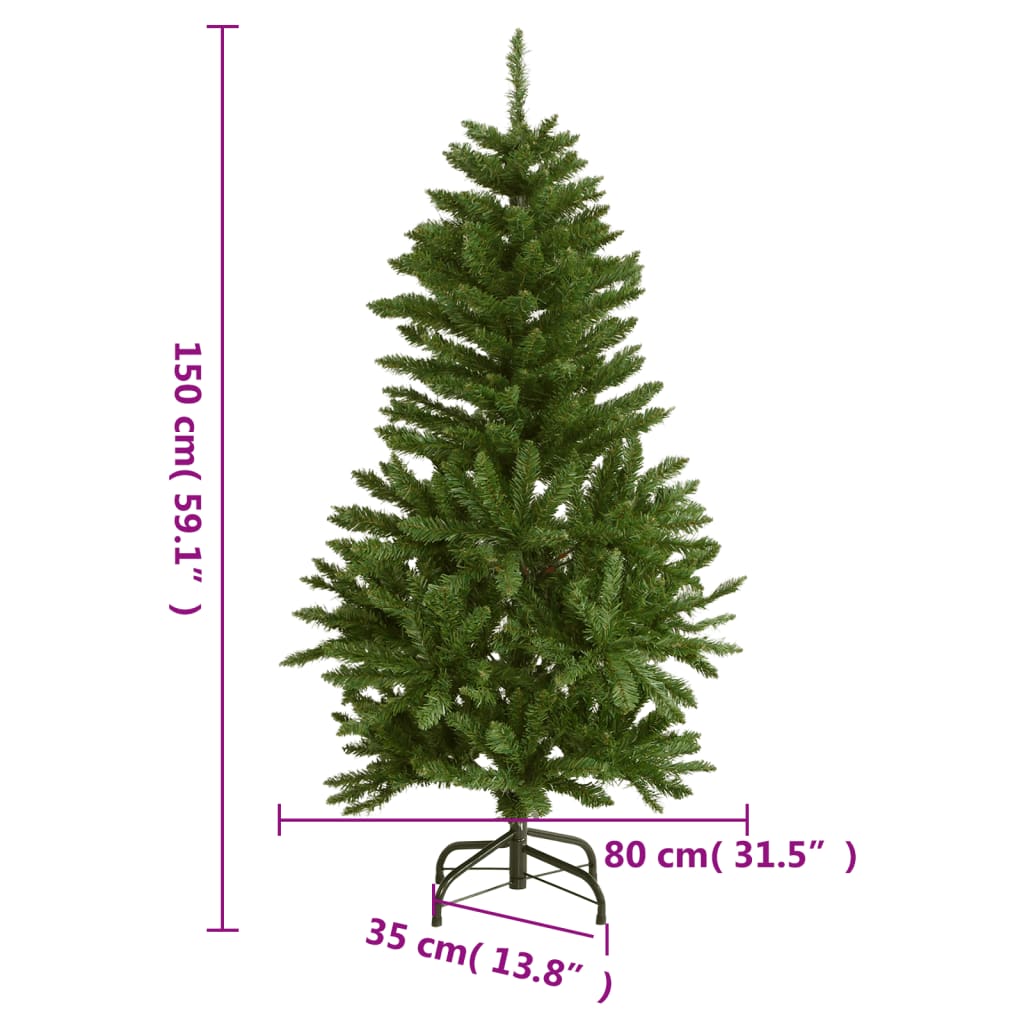 vidaXL Árvore Natal artificial articulada c/ 150 luzes LED+bolas 150cm