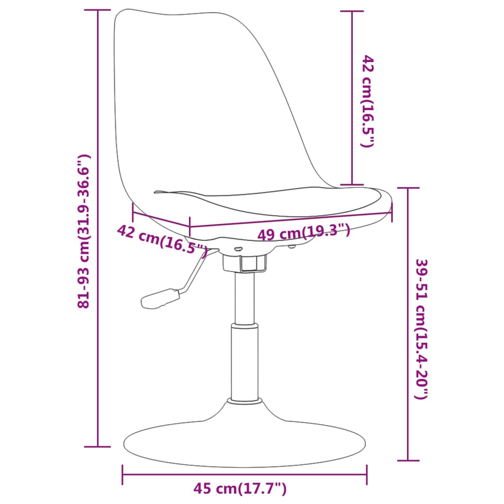 vidaXL Cadeiras de jantar giratórias 4 pcs tecido cor creme