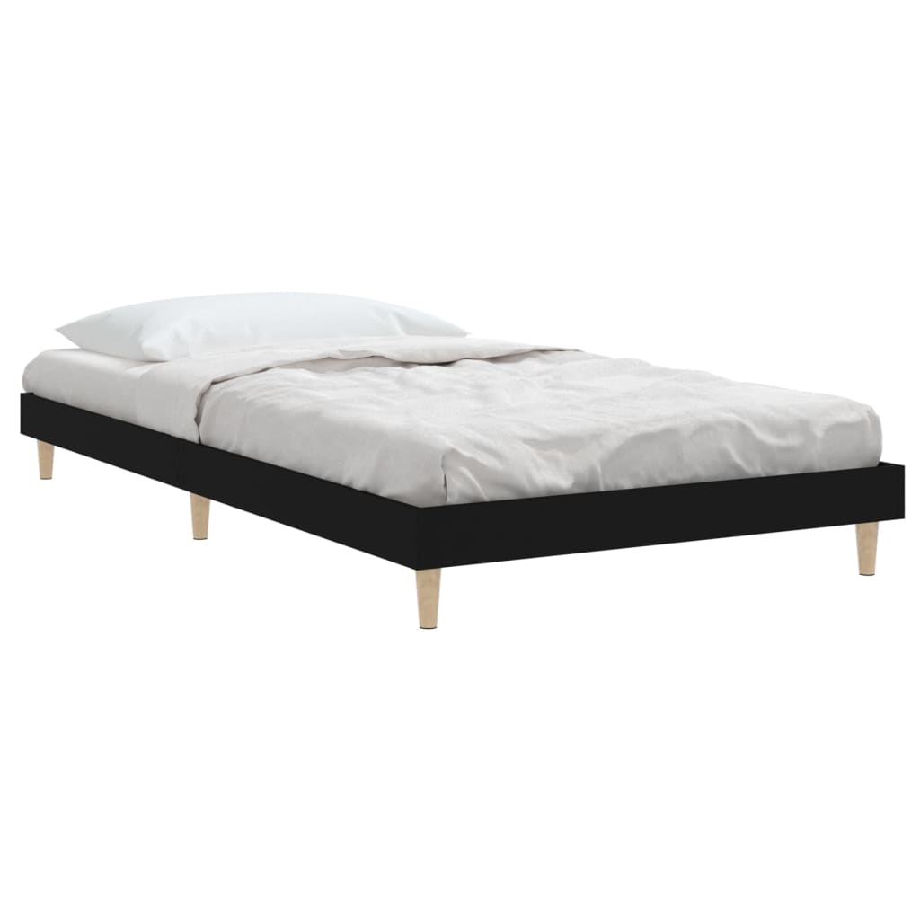 vidaXL Estrutura de cama 100x200 cm derivados de madeira preto