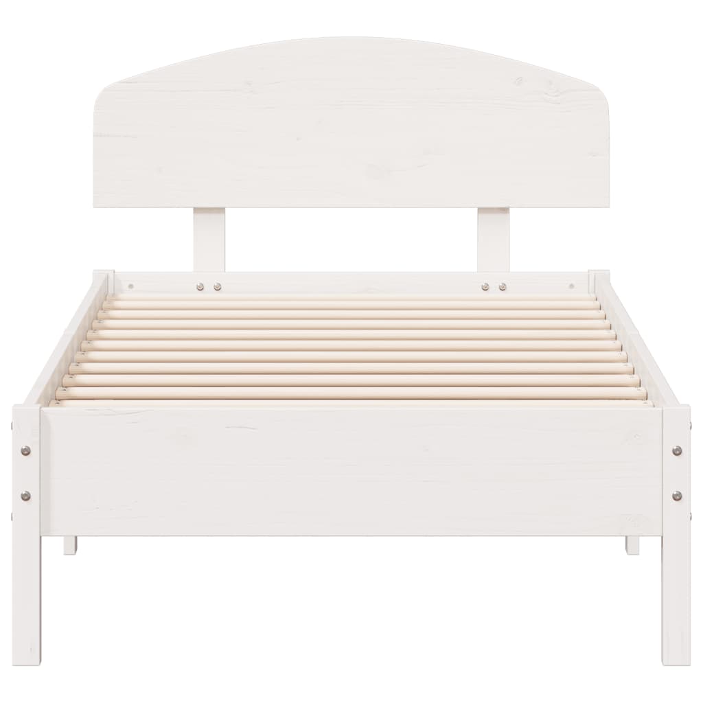 vidaXL Cama sem colchão 90x200 cm madeira de pinho maciça branco