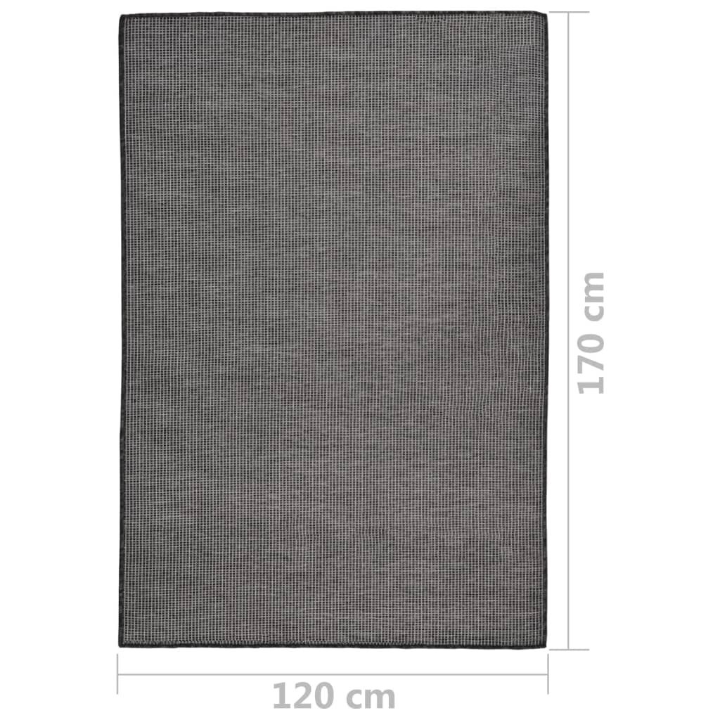 vidaXL Tapete de tecido plano para exterior 120x170 cm cinzento