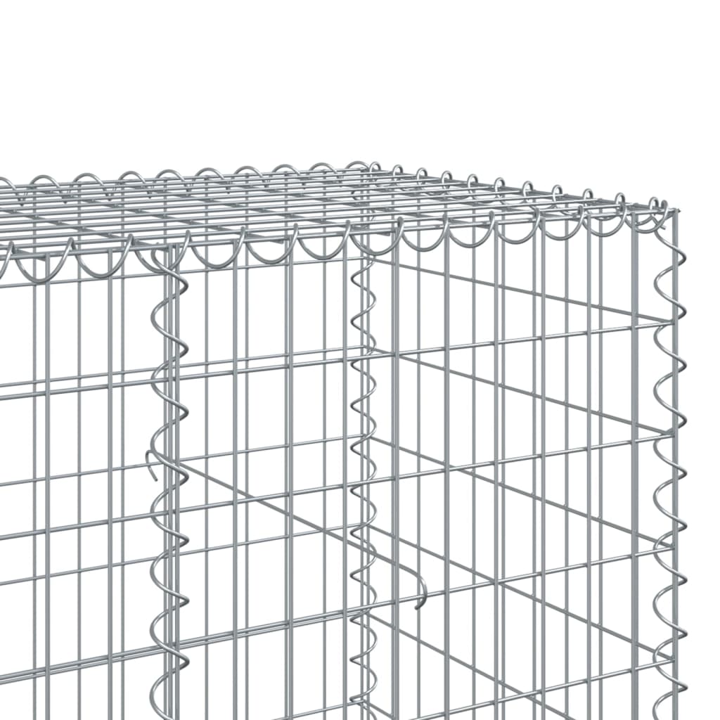 vidaXL Cesto gabião com cobertura 550x100x100 cm ferro galvanizado