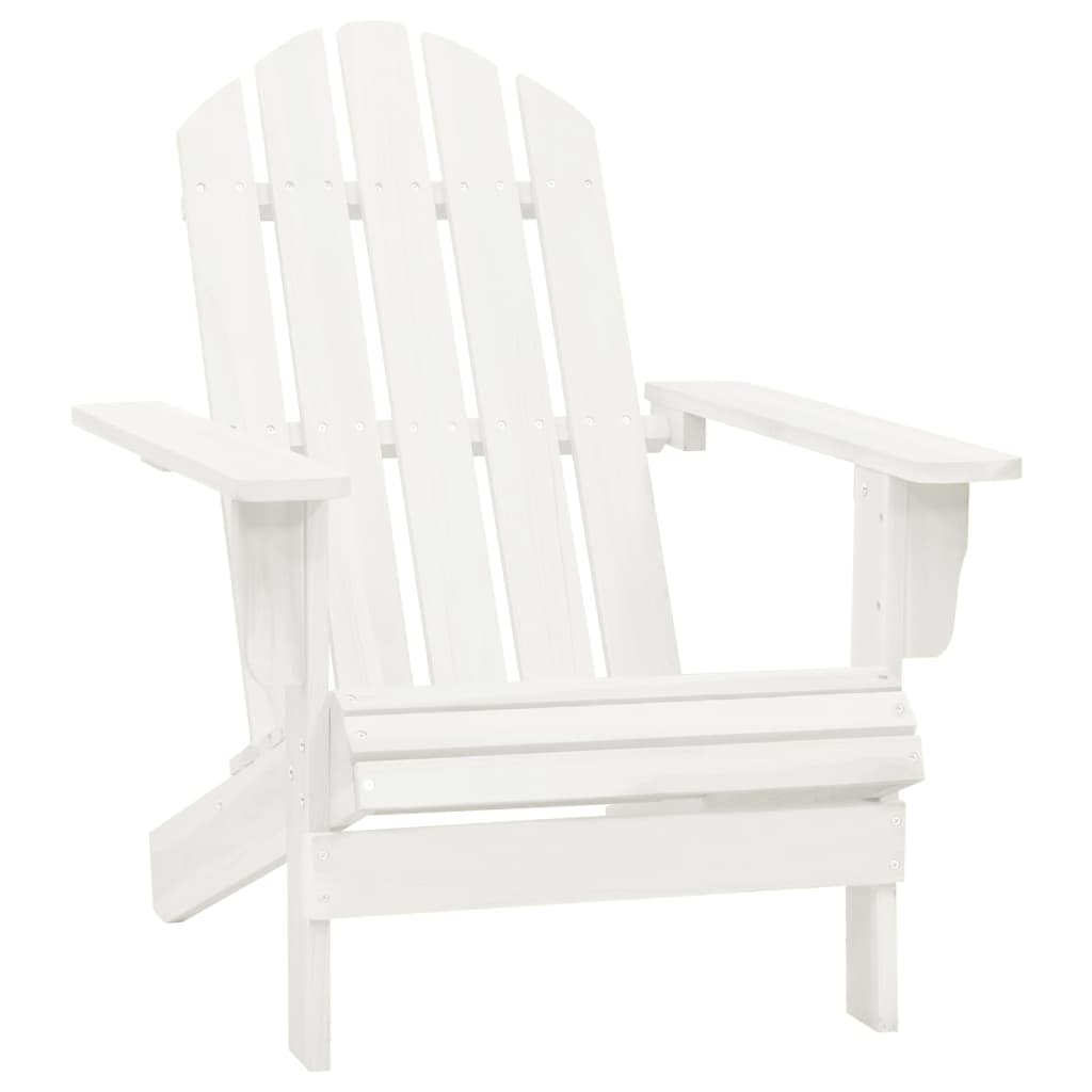 vidaXL Cadeira de jardim Adirondack c/ otomano e mesa abeto branco