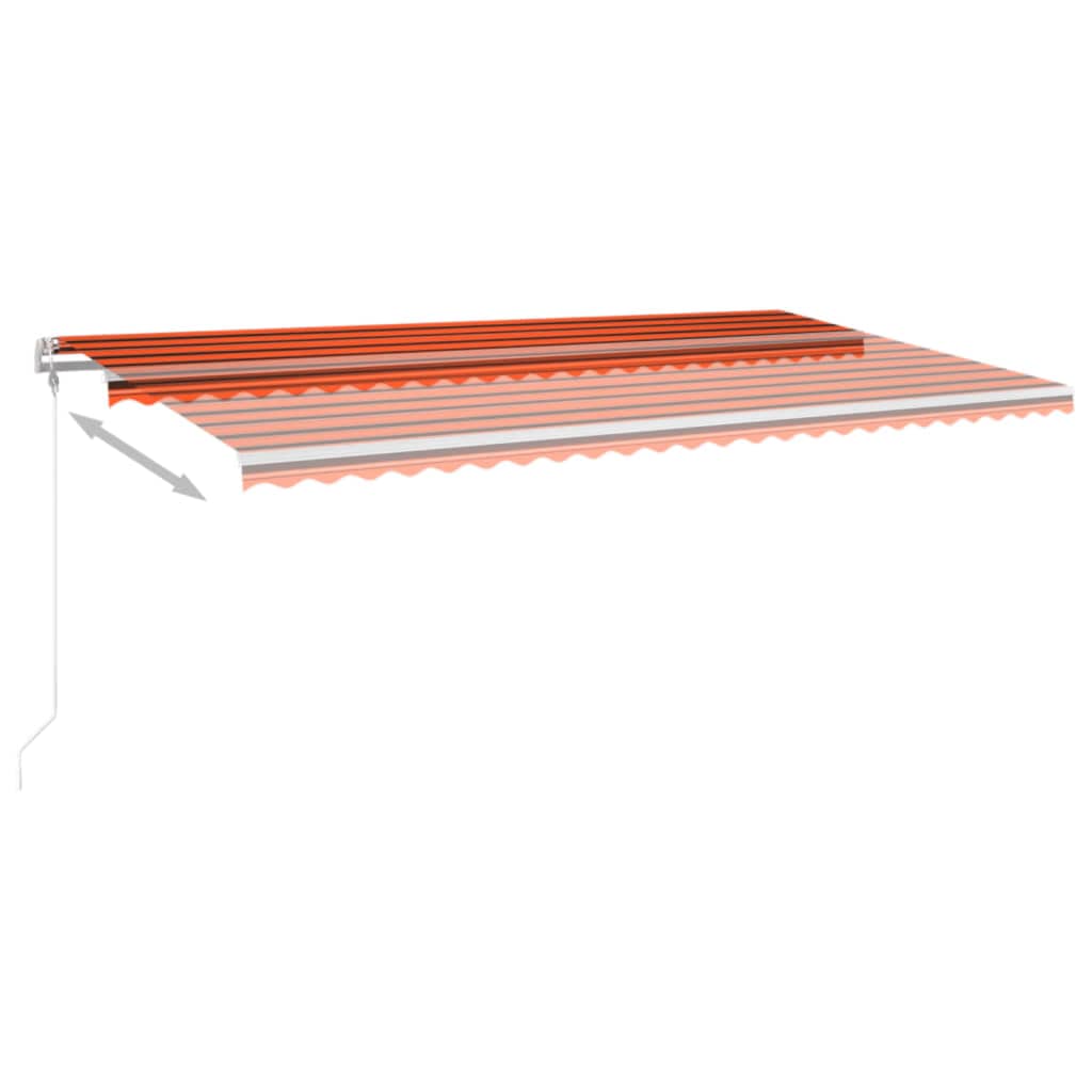 vidaXL Toldo retrátil automático 600x350 cm laranja e castanho