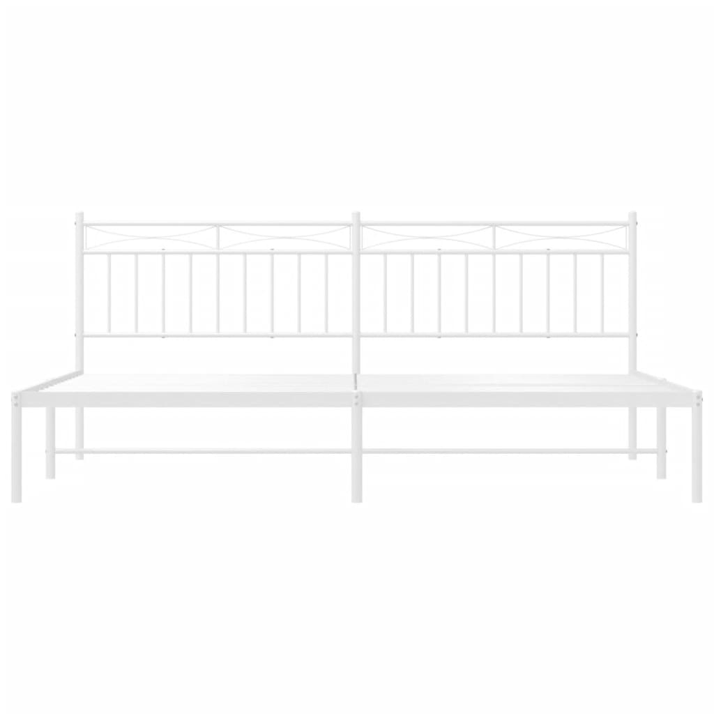 vidaXL Estrutura de cama com cabeceira 193x203 cm metal branco