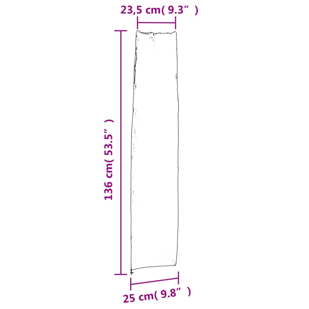 vidaXL Capa para guarda-sol de jardim 136x25/23,5 cm 420D oxford preto