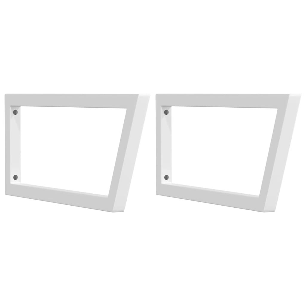 vidaXL Suportes de prateleira p/lavatório 2pcs aço trapezoidais branco