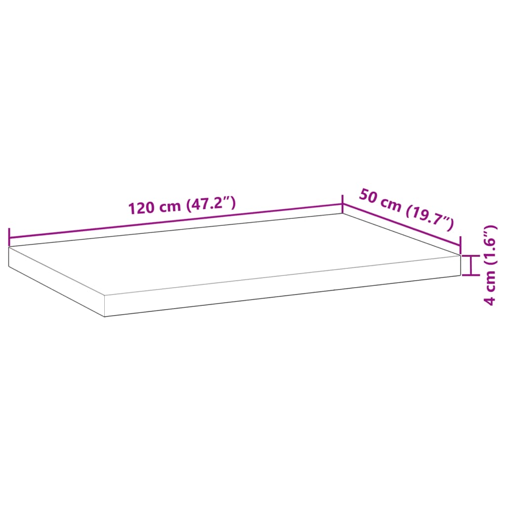 vidaXL Tampo p/ móvel de WC 120x50x4cm acácia maciça acabamento a óleo