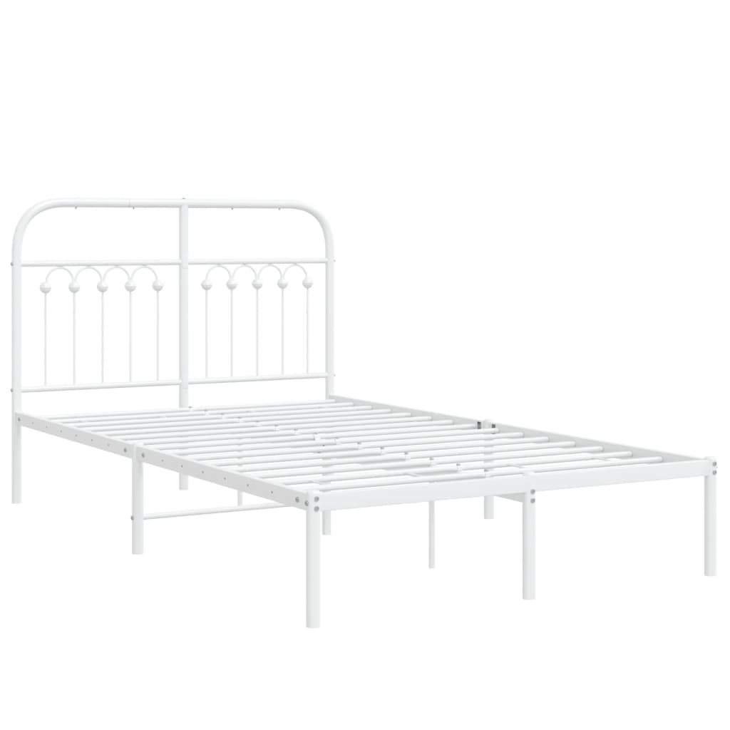 vidaXL Estrutura de cama com cabeceira 120x190 cm metal branco