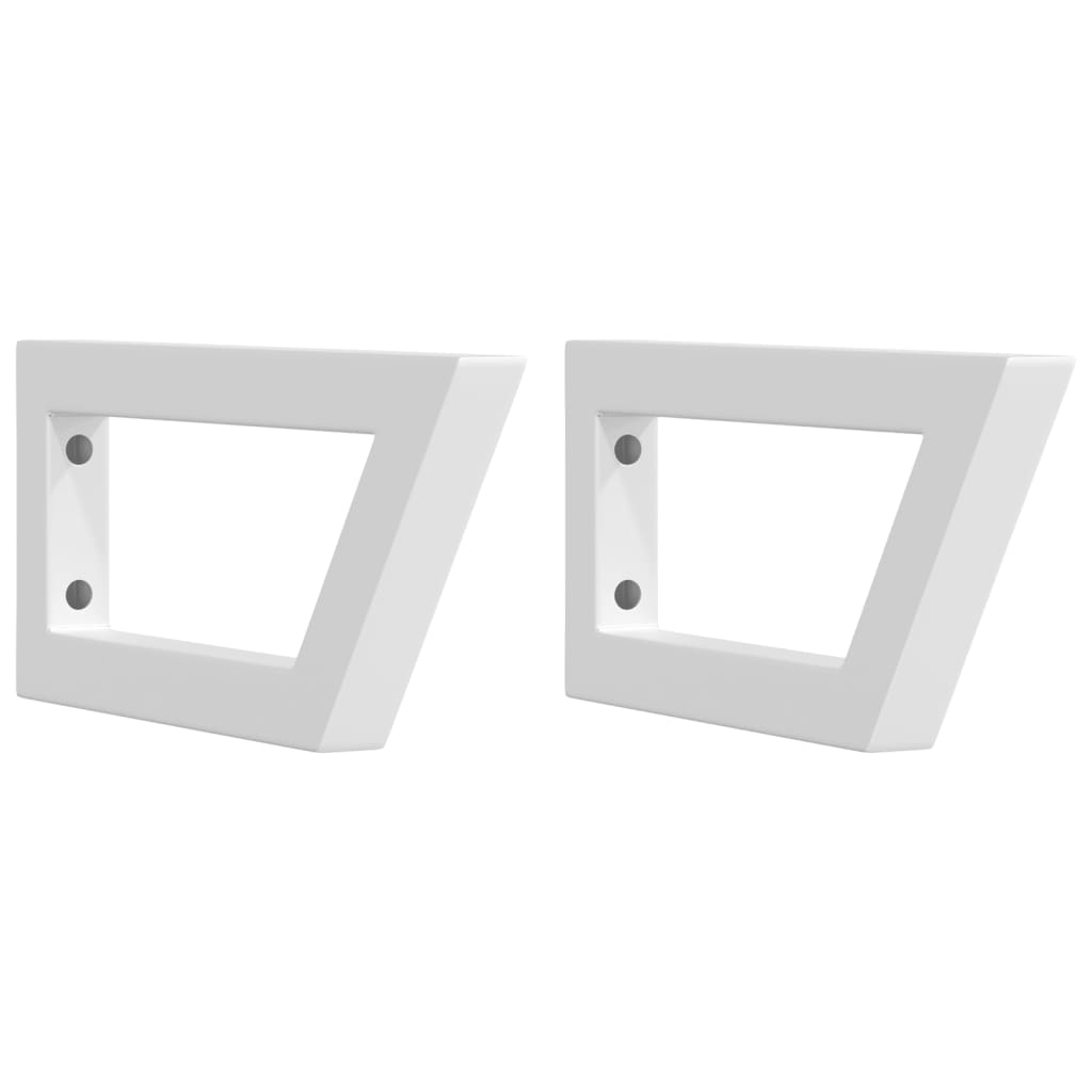 vidaXL Suportes de prateleira p/lavatório 2pcs aço trapezoidais branco