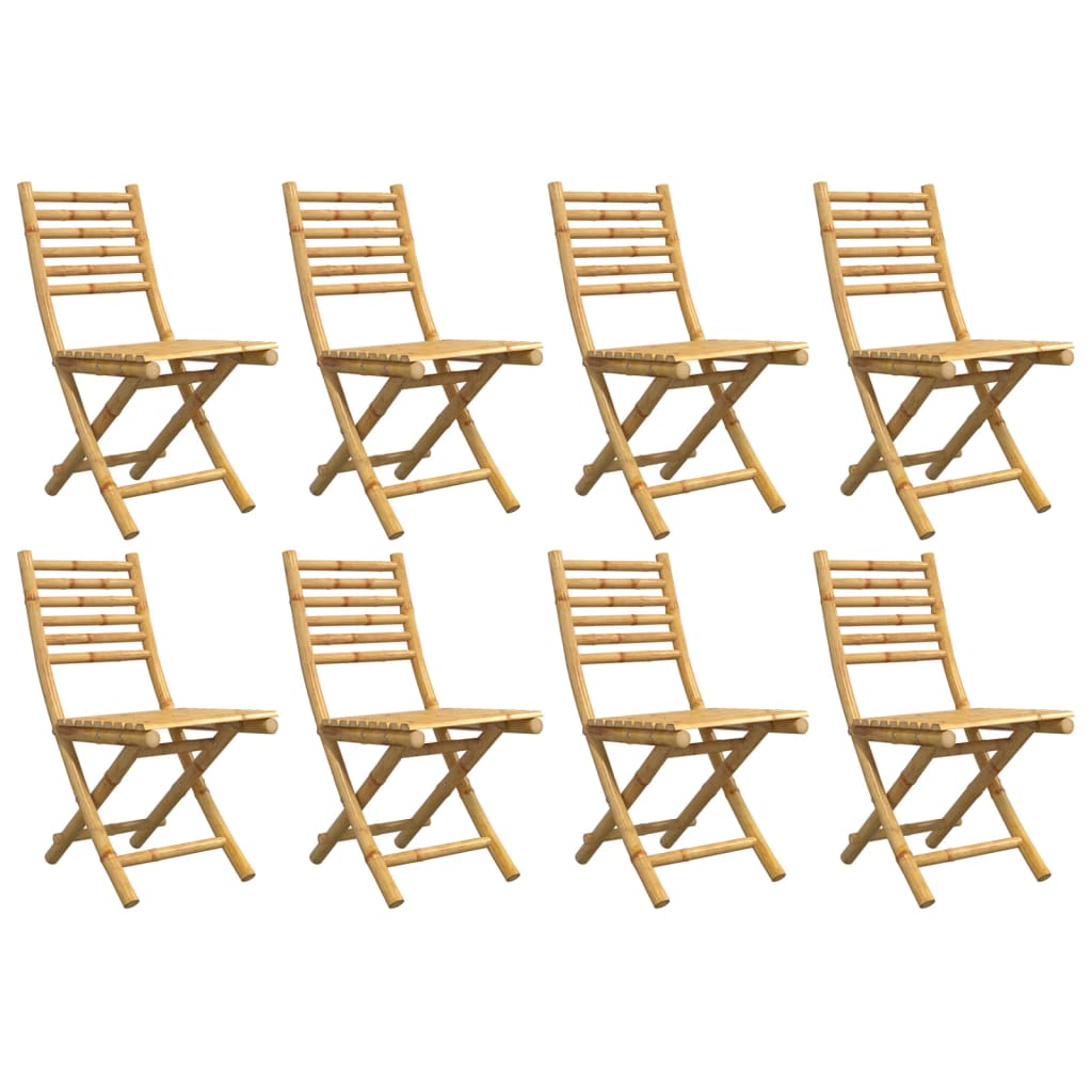 vidaXL Cadeiras de jardim dobráveis 8 pcs 43x54x88 cm bambu