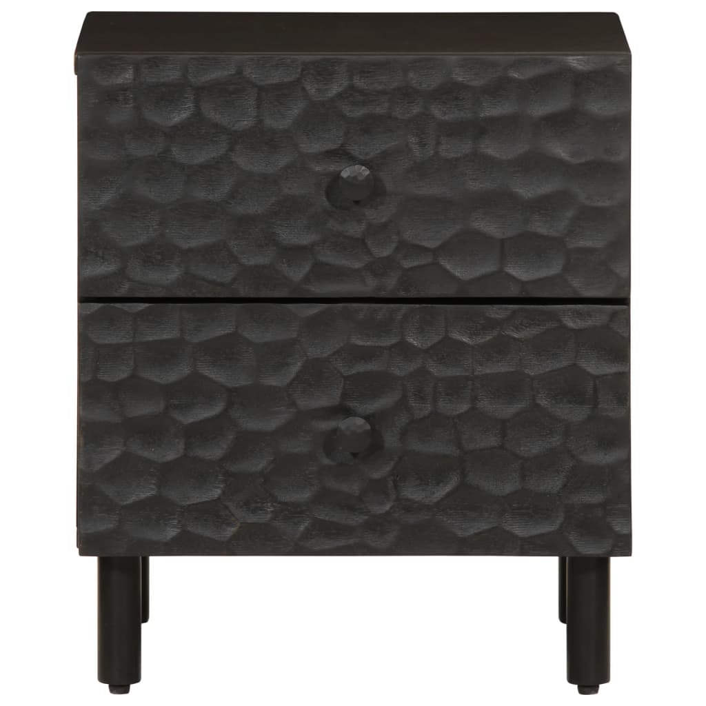 vidaXL Mesa de cabeceira 40x33x46 cm madeira de mangueira maciça preto