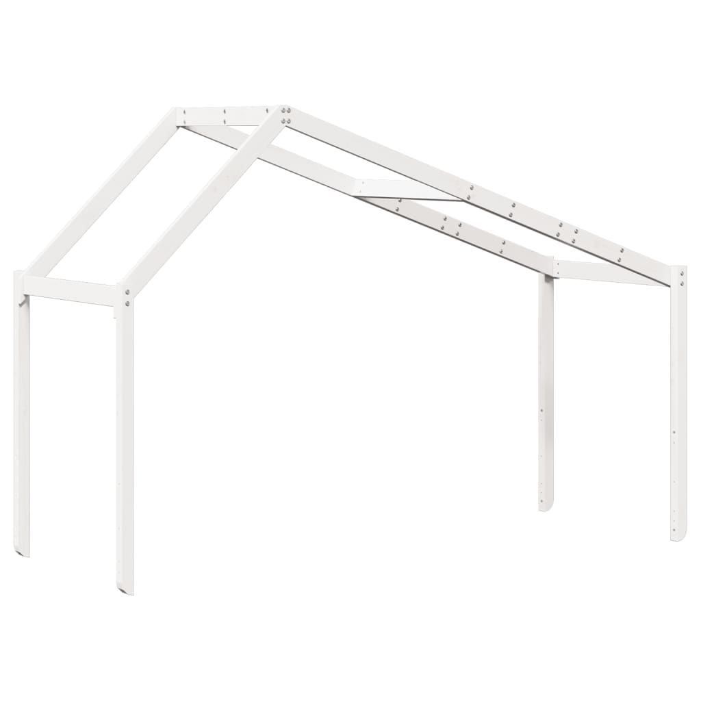 vidaXL Telhado de cama infantil 203x80,5x142 cm pinho maciço branco