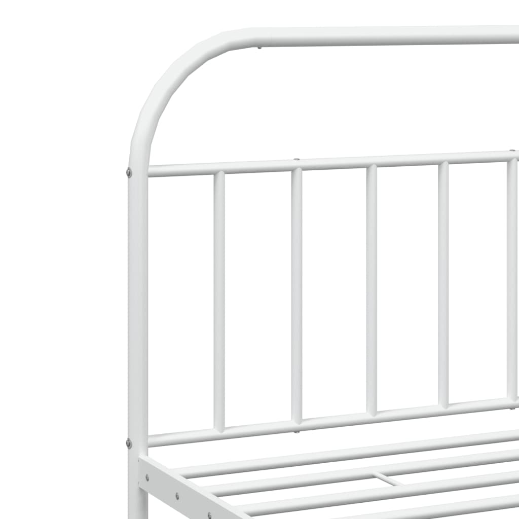 vidaXL Estrutura de cama com cabeceira 193x203 cm metal branco