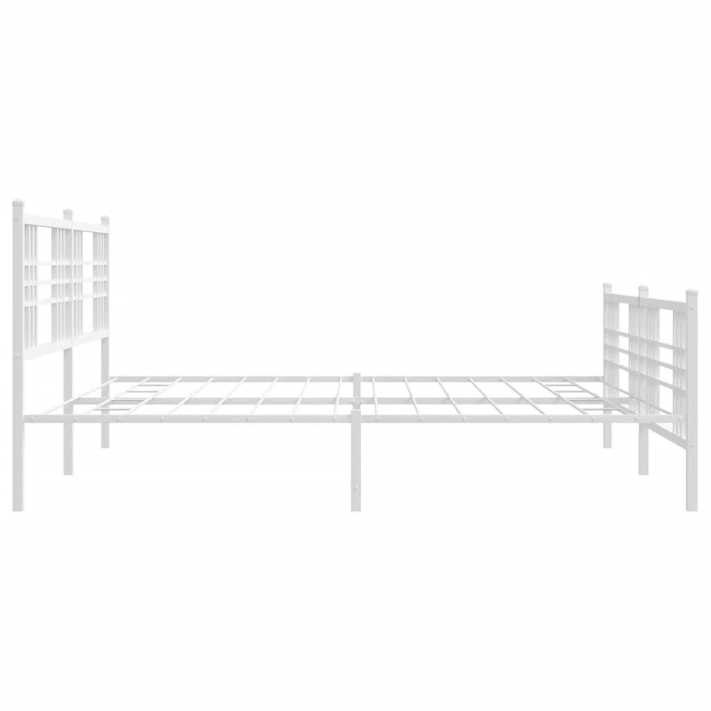 vidaXL Estrutura de cama com cabeceira e pés 183x213 cm metal branco