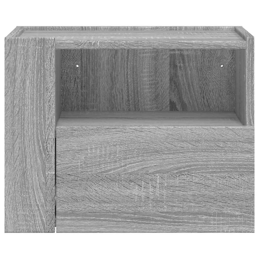 vidaXL Mesa de cabeceira de parede 45x30x35 cm cinzento sonoma