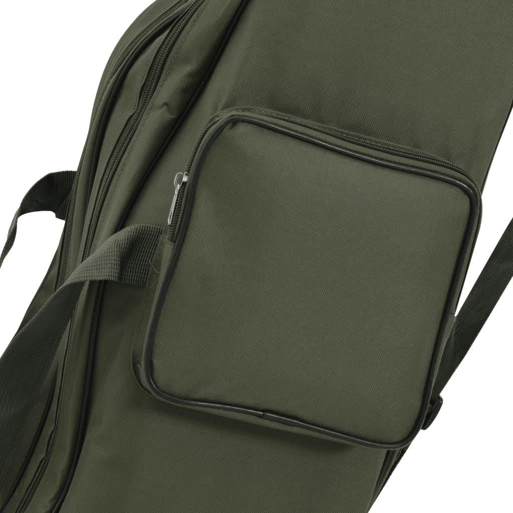 vidaXL Saco para cana de pesca 160 cm tecido oxford verde-escuro