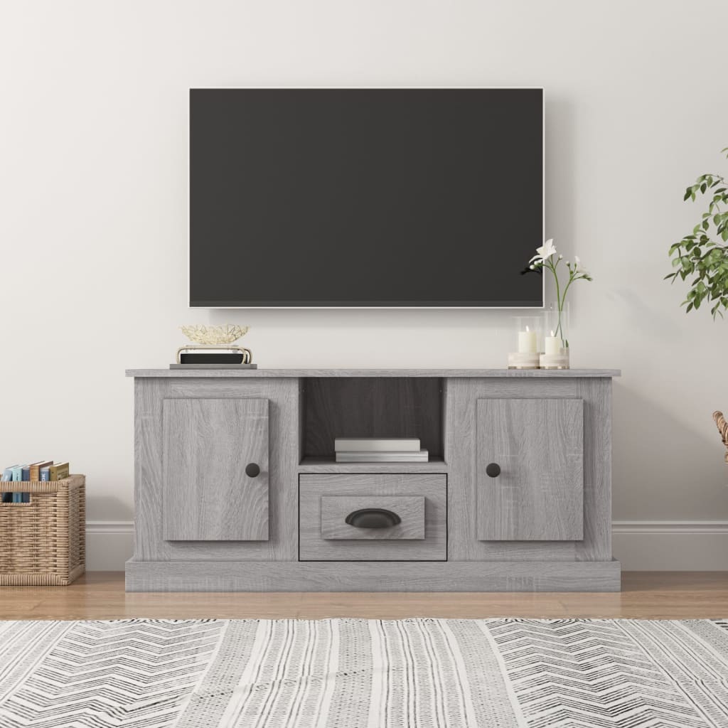 vidaXL Móvel de TV 100x35,5x45 cm derivados de madeira cinzento sonoma