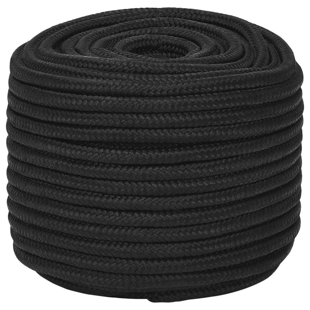 vidaXL Corda de barco 14 mm 25 m polipropileno preto completo