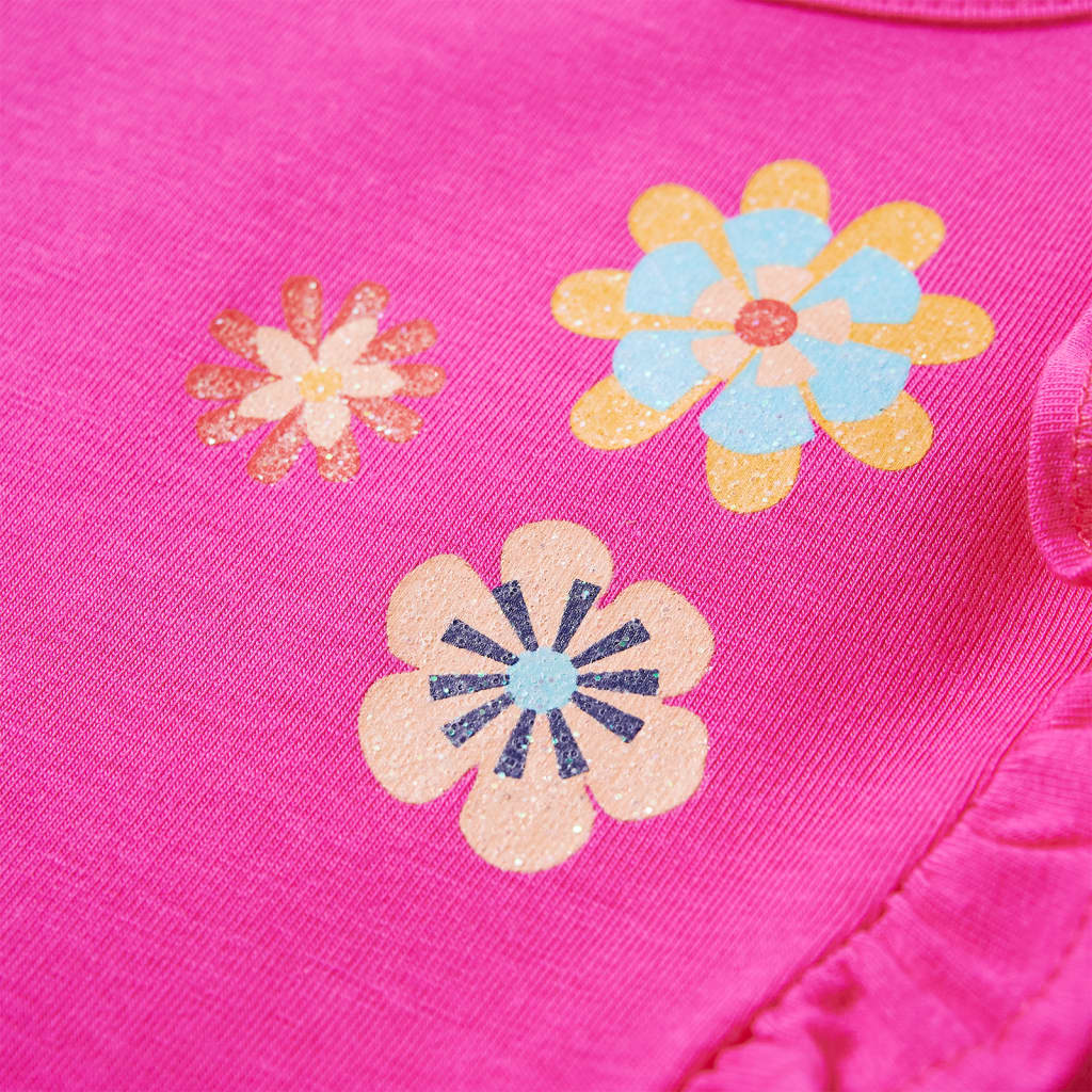 T-shirt de manga comprida para criança rosa-escuro 140