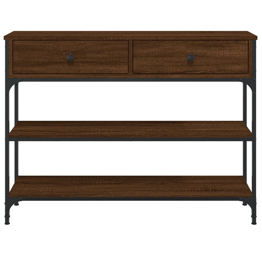 vidaXL Mesa consola 100x25x75 cm derivados madeira carvalho castanho