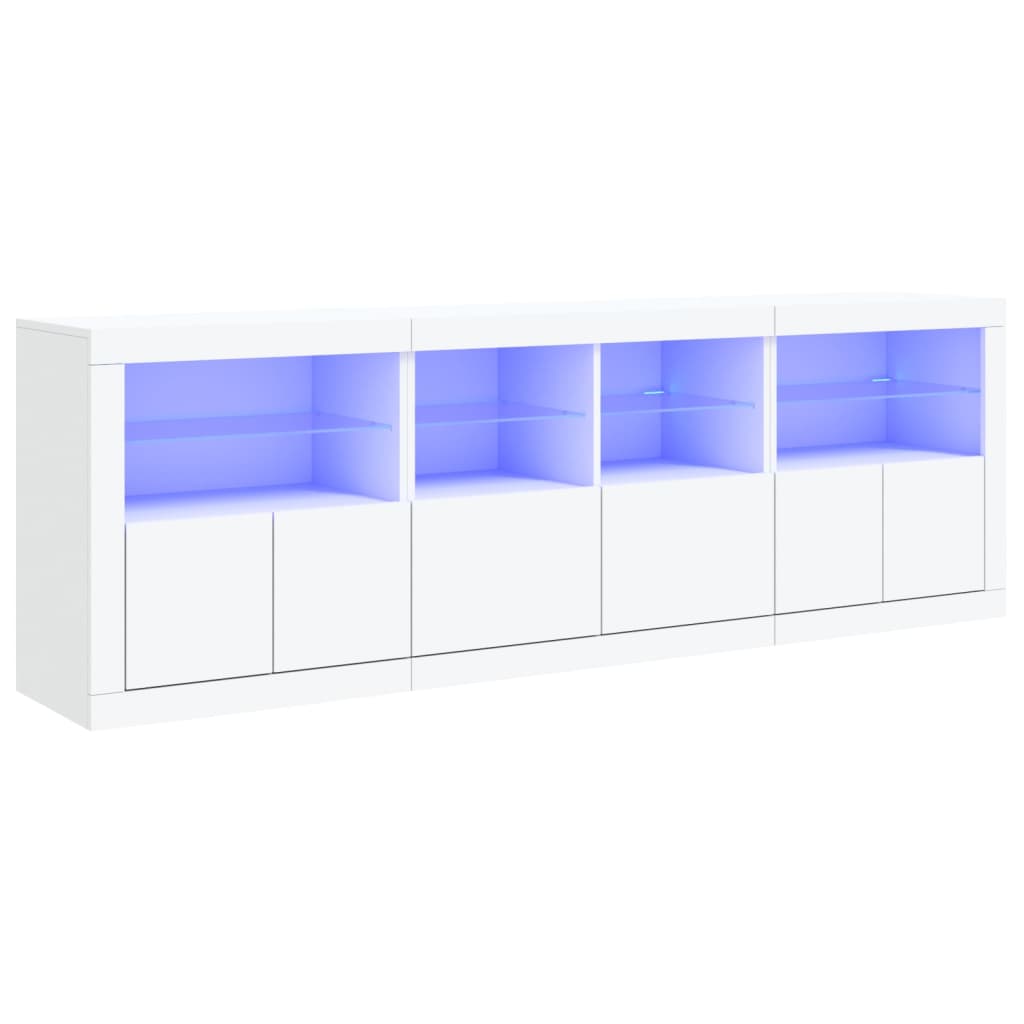 vidaXL Aparador com luzes LED 202x37x67 cm branco