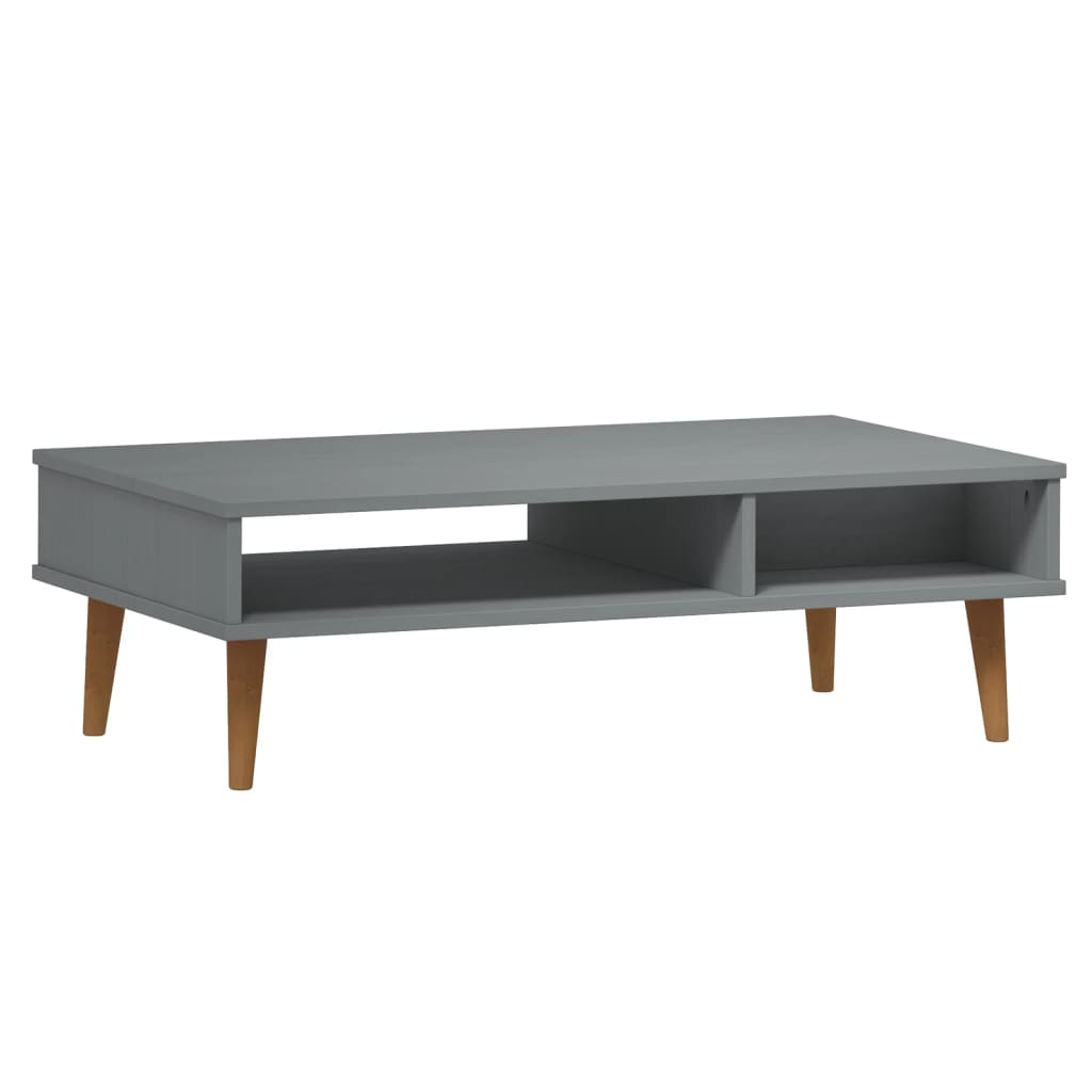 vidaXL Mesa de centro MOLDE 100x55x31 cm pinho maciço cinzento