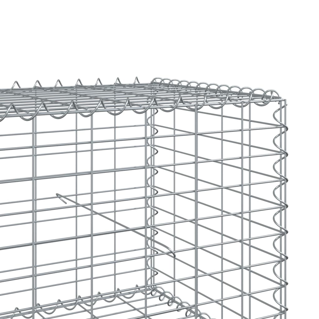 vidaXL Cesto gabião com cobertura 1000x100x50 cm ferro galvanizado